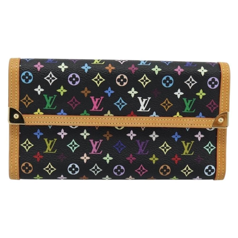 Louis Vuitton Monogram Multicolor Porte Tresor Long Wallet Black
